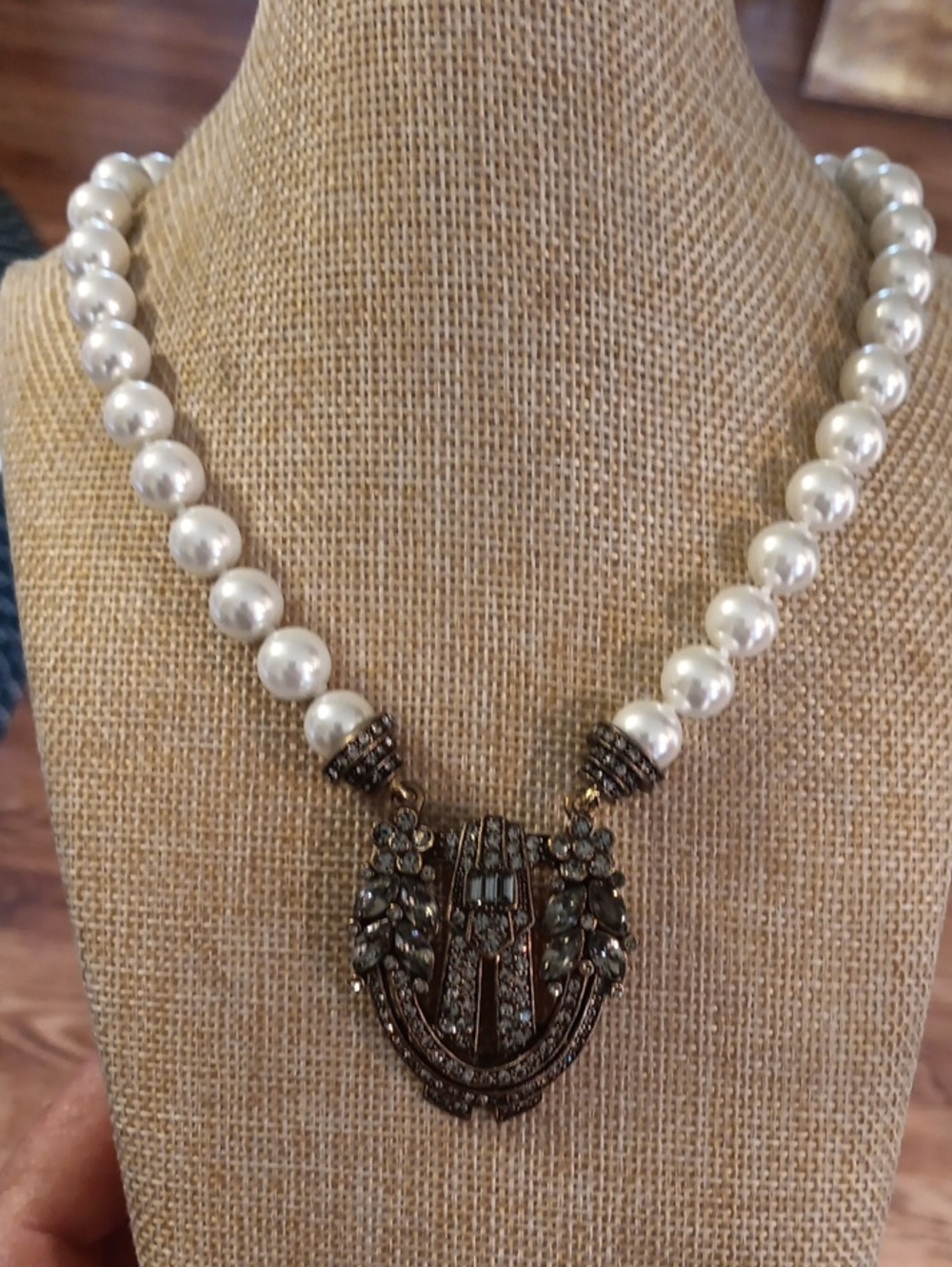 Heidi Daus Pearl Art Deco Style Necklace